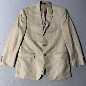 Lauren Ralph Lauren Men's Sport Coat Blazer Two Button Beige Rayon Blend 40